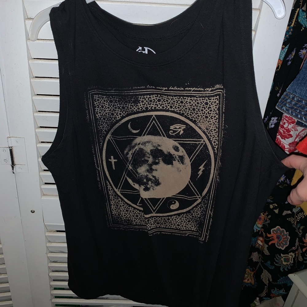 Cute black “Recycled Karma” brand tank.